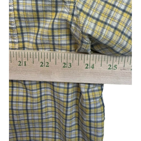 Under Armour Plaid Short Sleeve Button Up Shirt XXL Yellow Green Men's Casual - Picture 6 of 11